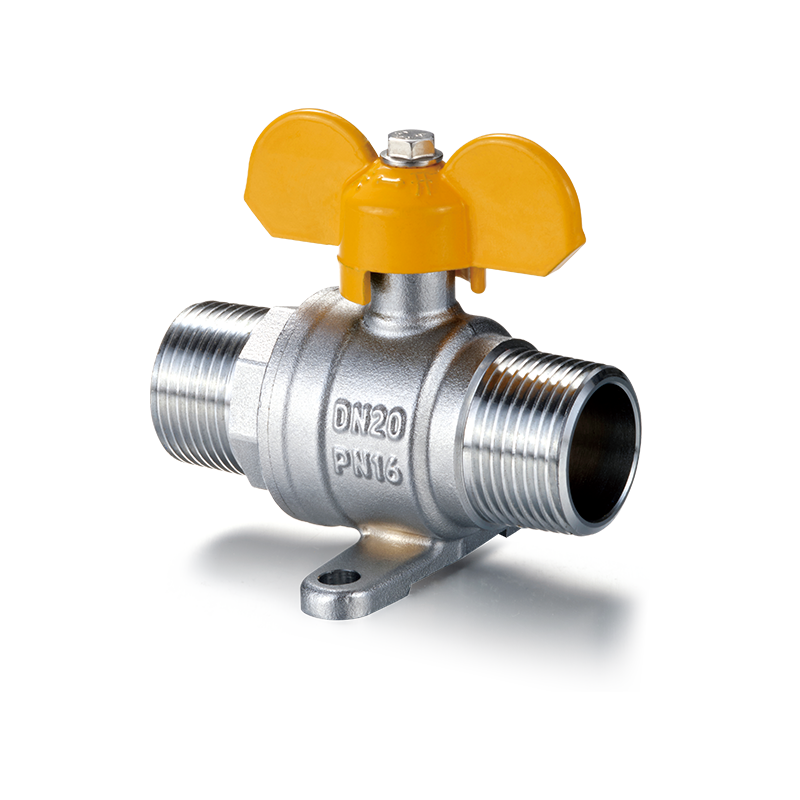 صمام كروي نحاسي YH-214 مع قاعدة ومقبض فراشة （M/M）