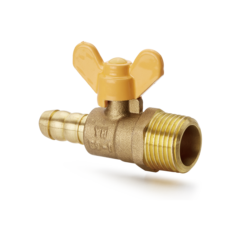 صمام كروي نحاسي YH-207 بمقبض فراشة （موصل خرطوم/M）