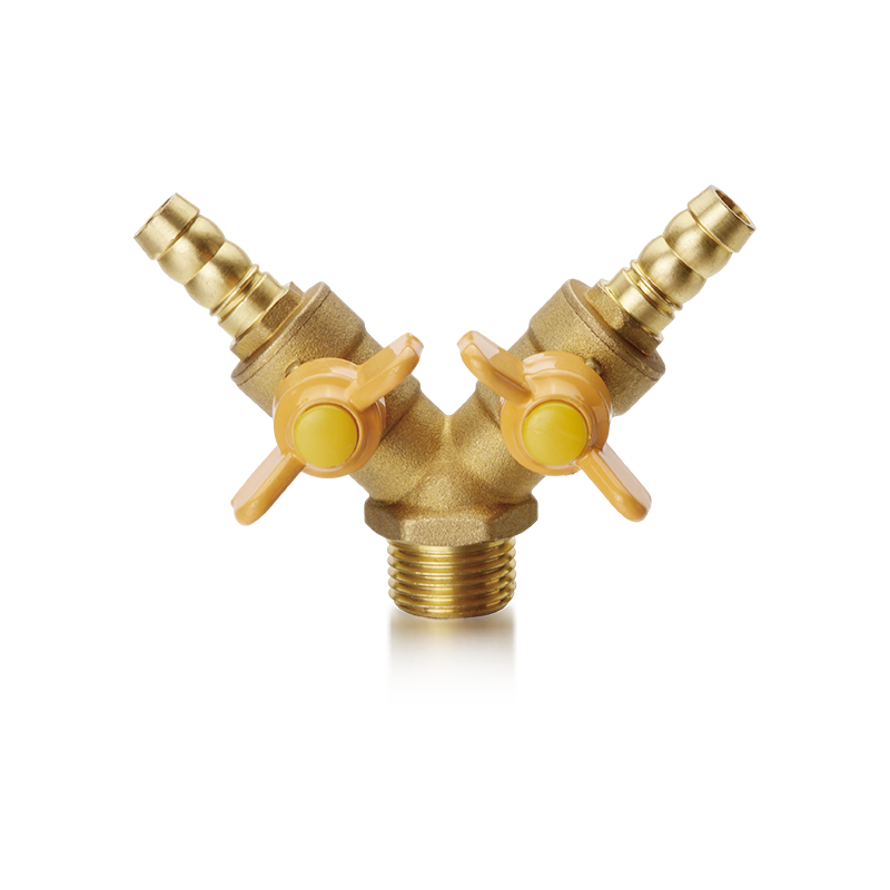 صمام كروي نحاسي YH-208 （موصل خرطوم مزدوج/M）