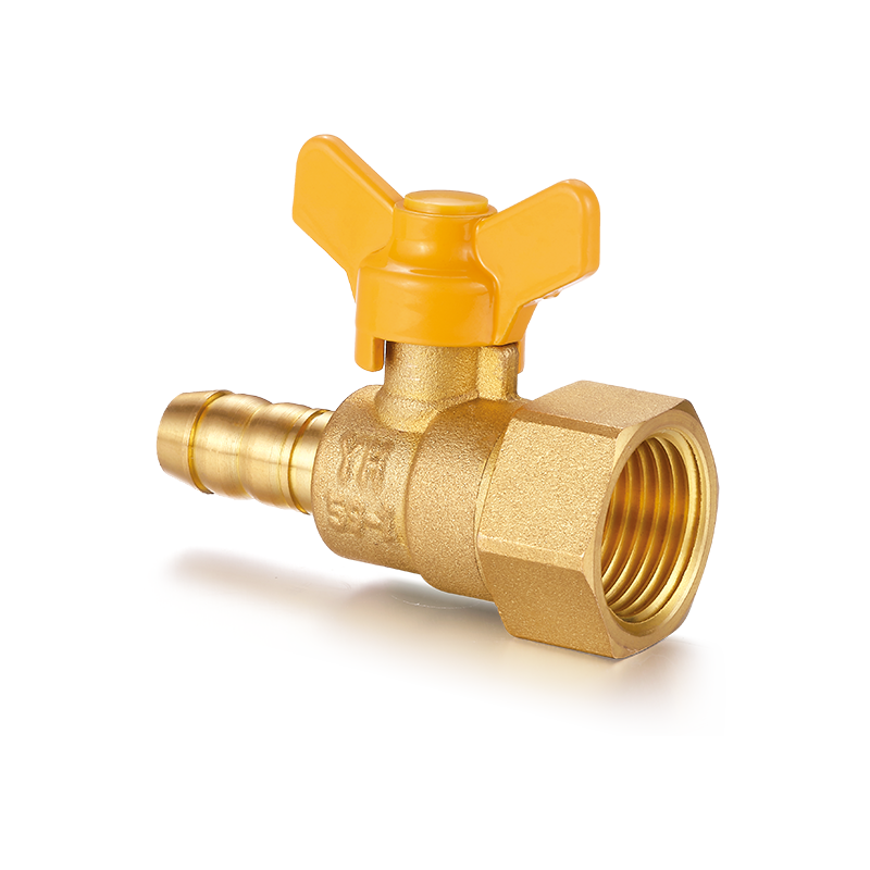 صمام كروي نحاسي YH-216 بمقبض فراشة （موصل خرطوم/F）